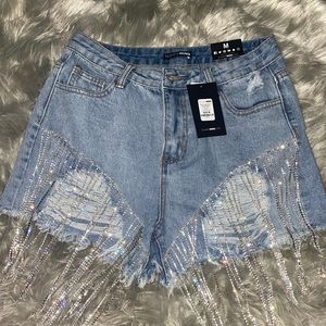 Rhinestone Denim Shorts